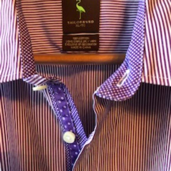 Tailorbyrd‎ Dress Shirt - Purple/White Stripe Size XL - Picture 4 of 10